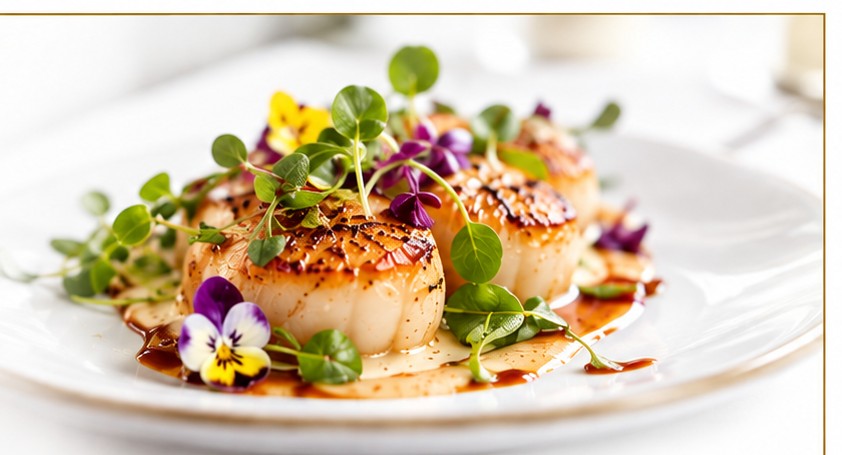 Beautifully plated catered food