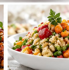 Colourful catered salad